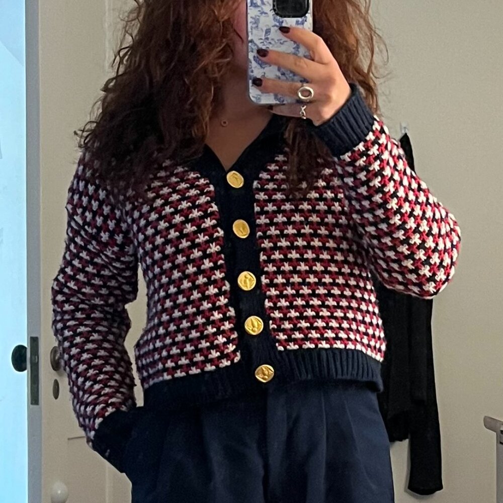 Savannah Cardigan ~ Red, White and Blue (Trovita Birds of Paradis)